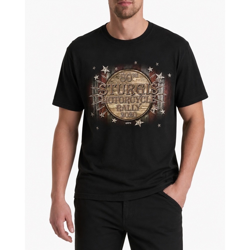 2020 80th Sturgis Motorcycle Rally Black Short Sleeve T-Shirt Top